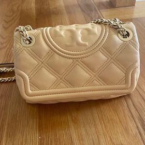 Authentic tory Burch Napa leather Fleming crossbody bag